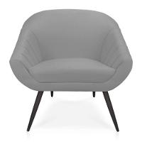 Kit 01 Namoradeira 02 Lugares e 02 Poltronas Giovana Suede Cinza de Ferro - 2