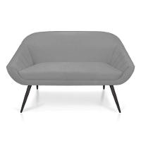 Kit 01 Namoradeira 02 Lugares e 02 Poltronas Giovana Suede Cinza de Ferro - 5