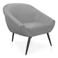 Kit 01 Namoradeira 02 Lugares e 02 Poltronas Giovana Suede Cinza de Ferro - 6