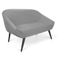 Kit 01 Namoradeira 02 Lugares e 02 Poltronas Giovana Suede Cinza de Ferro - 8