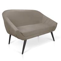 Kit 01 Namoradeira 02 Lugares e 02 Poltronas Giovana Suede Marrom Rato de Ferro - 8