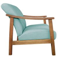 Kit 02 Poltrona Liz Base Madeira Suede Cor Azul Tiffany - 5