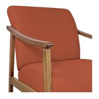 Kit 02 Poltrona Liz Base Madeira Suede Cor Terracota - 2