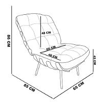 Kit 02 Poltronas Costela Linho Whiski Rose A106 Base De Metal - D'Rossi - 2