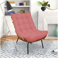 Kit 02 Poltronas Costela Linho Whiski Rose A106 Base De Metal - D'Rossi - 6