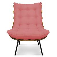 Kit 02 Poltronas Costela Linho Whiski Rose A106 Base De Metal - D'Rossi - 12