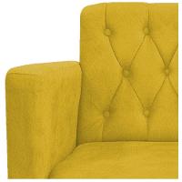 Kit 02 Poltronas Classic Pés Luís Xv Suede Amarelo