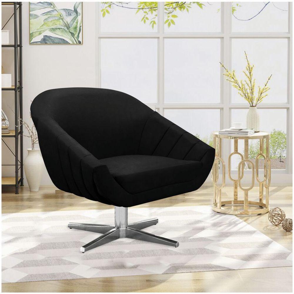 Kit 02 Poltronas Giovana Suede Preto - 8