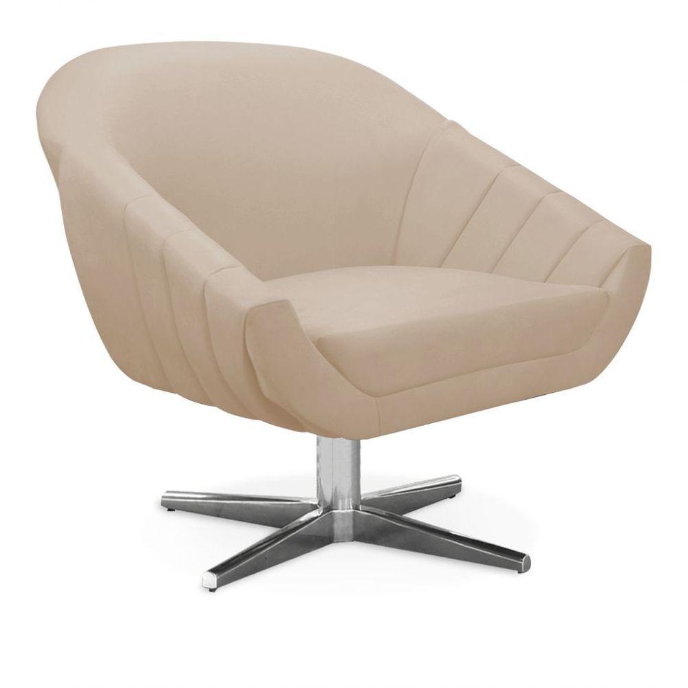 Kit 02 Poltronas Giovana Suede Bege - 7