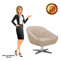 Kit 02 Poltronas Giovana Suede Bege - 3