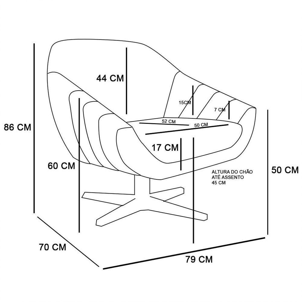Kit 02 Poltronas Giovana Suede Rosa Bebê - 2