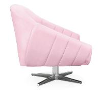 Kit 02 Poltronas Giovana Suede Rosa Bebê