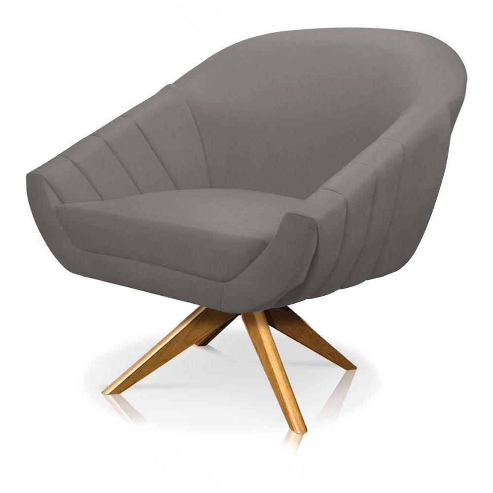 Kit 02 Poltronas Giovana Suede Grafite - 5