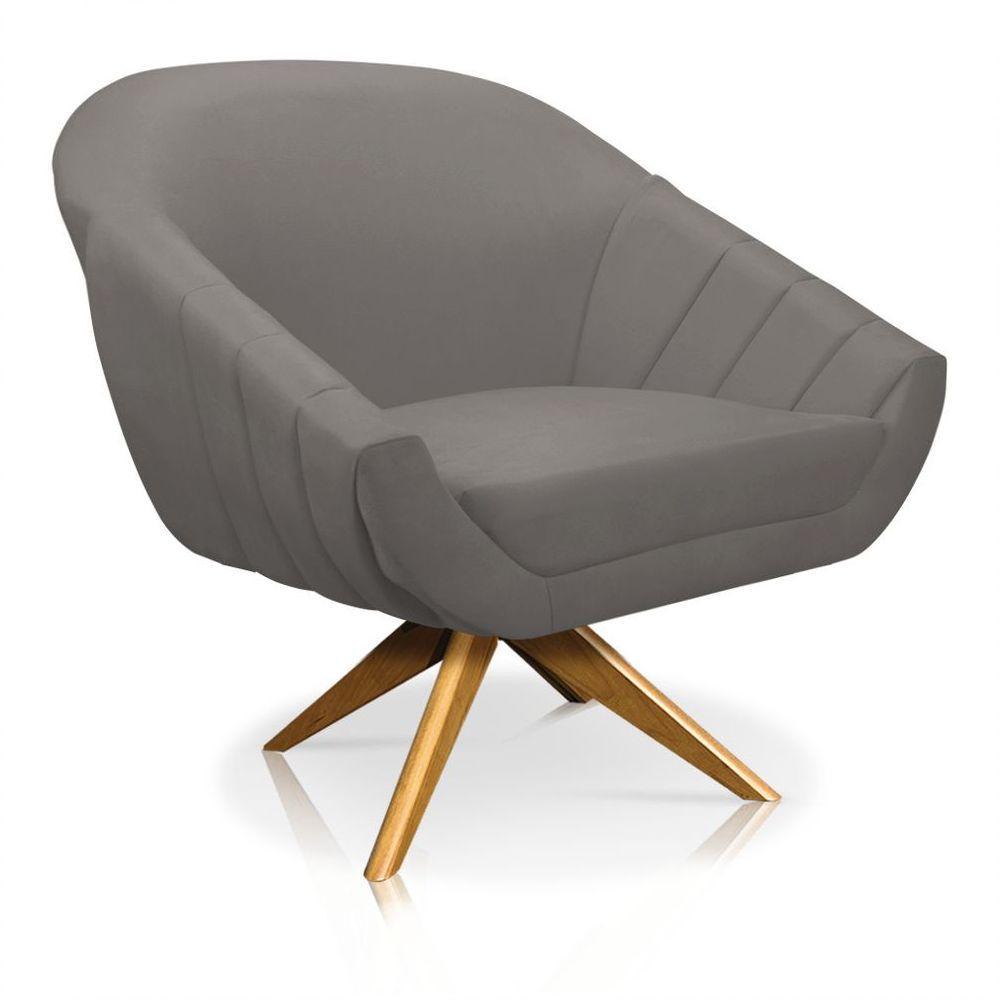 Kit 02 Poltronas Giovana Suede Grafite - 7