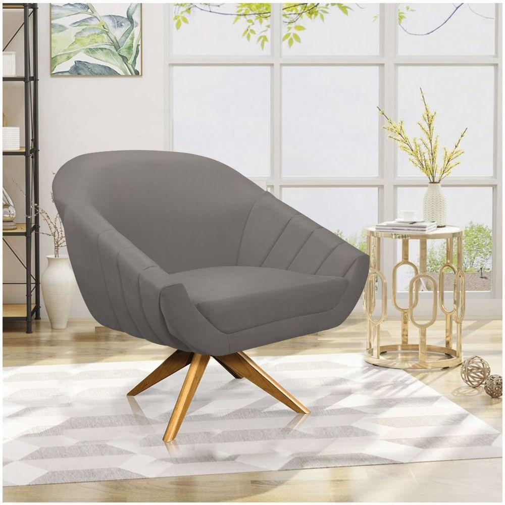 Kit 02 Poltronas Giovana Suede Grafite - 8