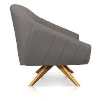 Kit 02 Poltronas Giovana Suede Grafite