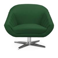 Kit 02 Poltronas Giratória Giovana Suede Base Cromada - D'rossi Cor Verde - 6