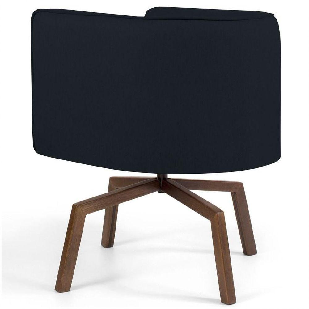 Kit 2 Poltronas Decorativas Base Ka Madeira Betina C-05 Corano Preto - 4