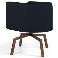 Kit 2 Poltronas Decorativas Base Ka Madeira Betina C-05 Corano Preto - 4