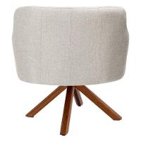 Kit 2 Poltronas Decorativas Giratórias Base Giromad Madeira Jade C-107 Linho Bege