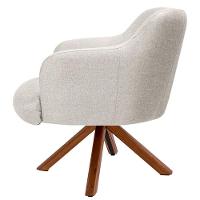 Kit 2 Poltronas Decorativas Giratórias Base Giromad Madeira Jade C-107 Linho Bege - 5