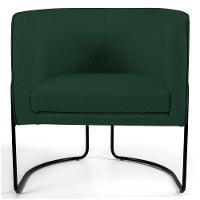 Kit 2 Poltronas Decorativas Base Aço Betina C-117 Linho Verde Musgo - 4