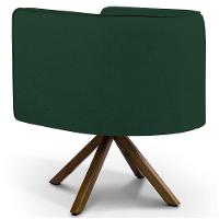 Kit 2 Poltronas Decorativas Base Giromad Madeira Betina C-117 Linho Verde Musgo - Domi - 3