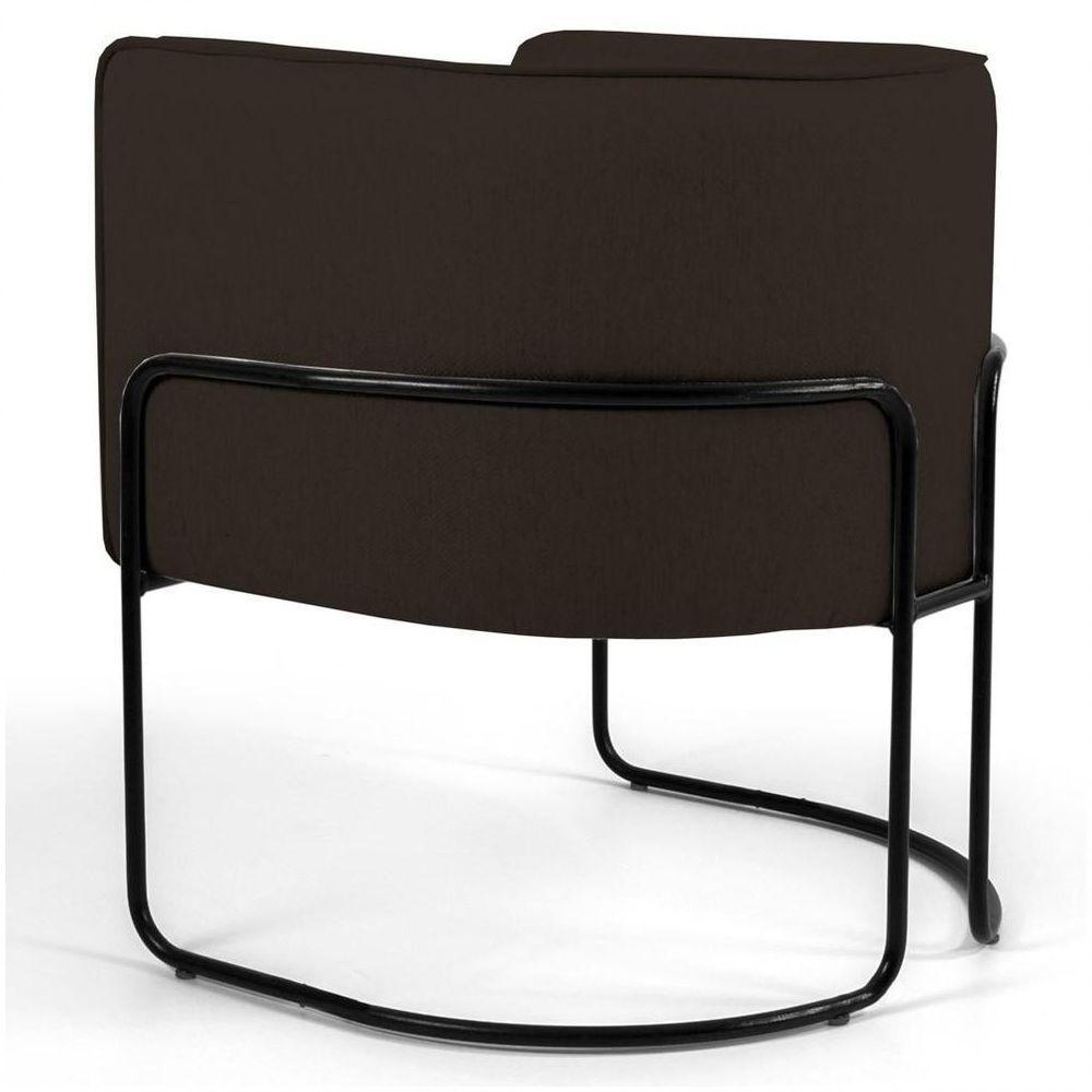 Kit 2 Poltronas Decorativas Base Aço Betina C-34 Corano Marrom - Domi - 3
