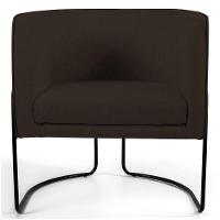 Kit 2 Poltronas Decorativas Base Aço Betina C-34 Corano Marrom - Domi - 4