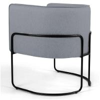 Kit 2 Poltronas Decorativas Base Aço Betina C-416 Linho Cinza Escuro - Domi - 3