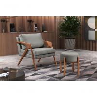 Poltrona Mona Luxo Madeira Maciça Castellar Móbile Linho Cinza Linho Cinza - 4