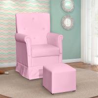 Poltrona De Amamentação Com Balanço E Puff Suzi Cor Rosa Phoenix Baby - 2
