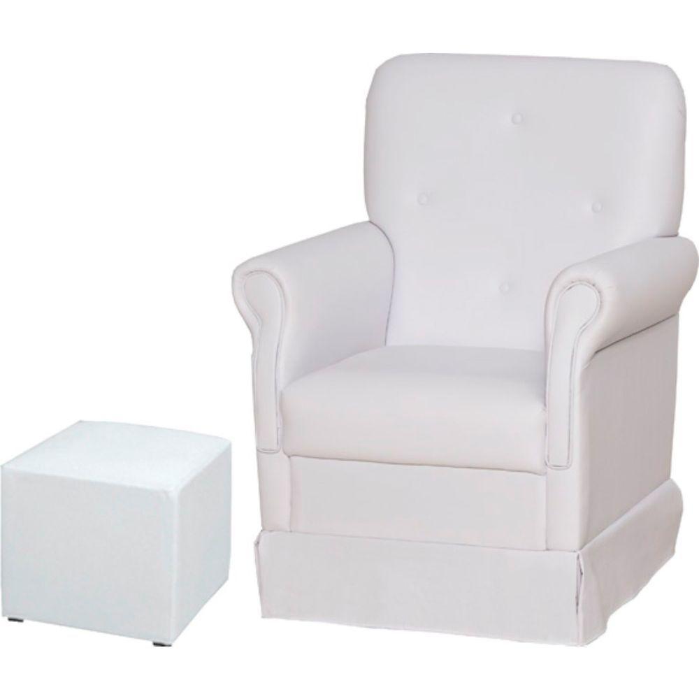Poltrona De Amamentação Com Balanço E Puff Suzi Cor Branco Phoenix Baby - 1