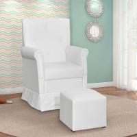 Poltrona De Amamentação Com Balanço E Puff Suzi Cor Branco Phoenix Baby - 2