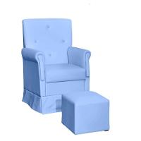 Poltrona De Amamentação Com Balanço E Puff Suzi Cor Azul Bebê Phoenix Baby - 1