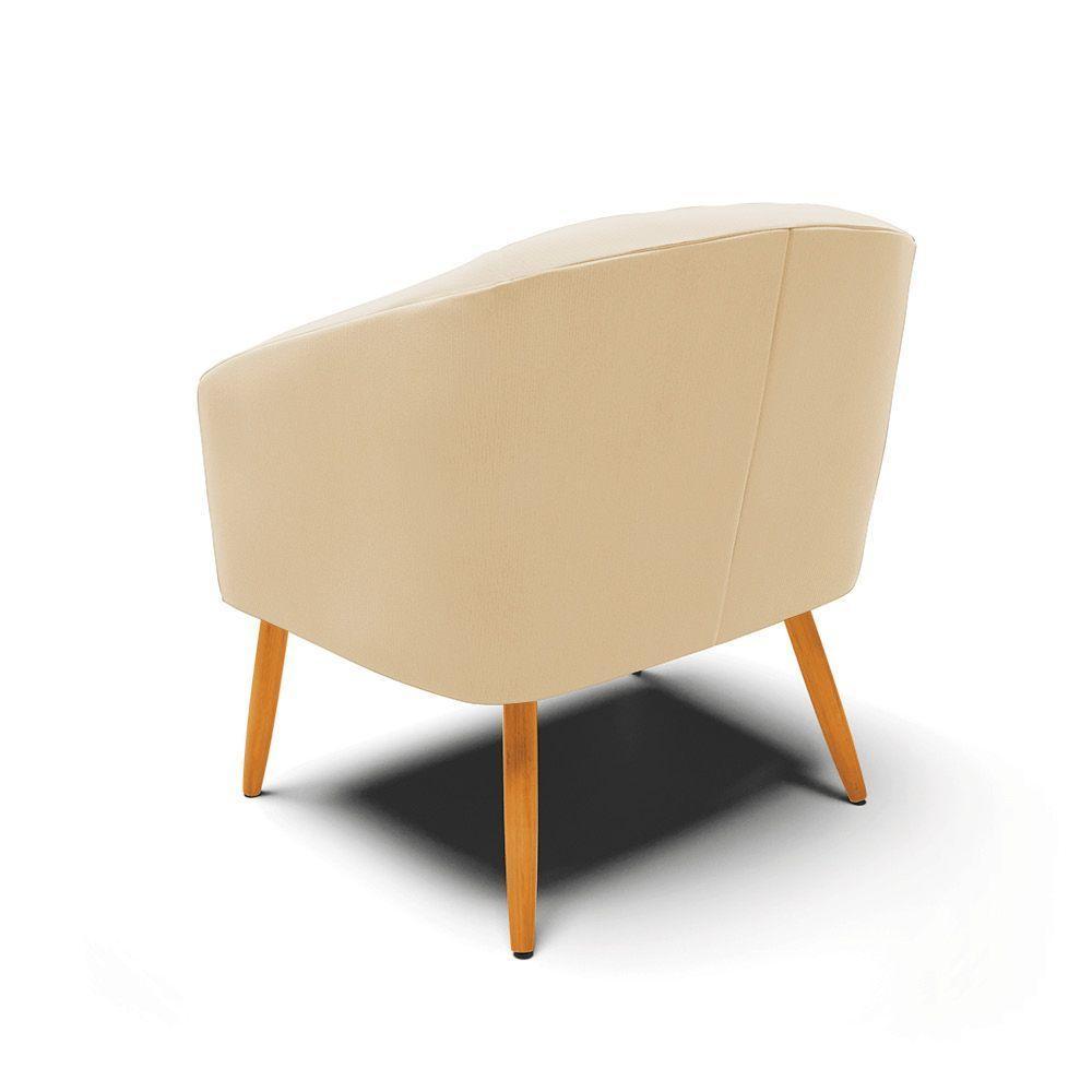 Poltrona Stella Suede Pés Palito Castanho - D'rossi Cor Bege - 5