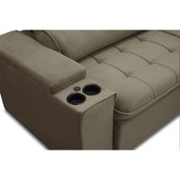Sofá Ferguile Genebra 3 Lugares Com Porta Copo E Usb Castor - 3