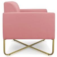 Kit 2 Poltronas Isabella Base X Suede Rosê dourado - 3