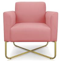 Kit 2 Poltronas Isabella Base X Suede Rosê dourado - 5