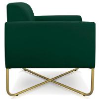 Kit 2 Poltronas Isabella Base X Suede Verde dourado - 3