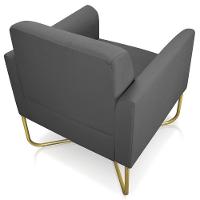 Kit 2 Poltronas Isabella Base X Suede Grafite dourado - 2