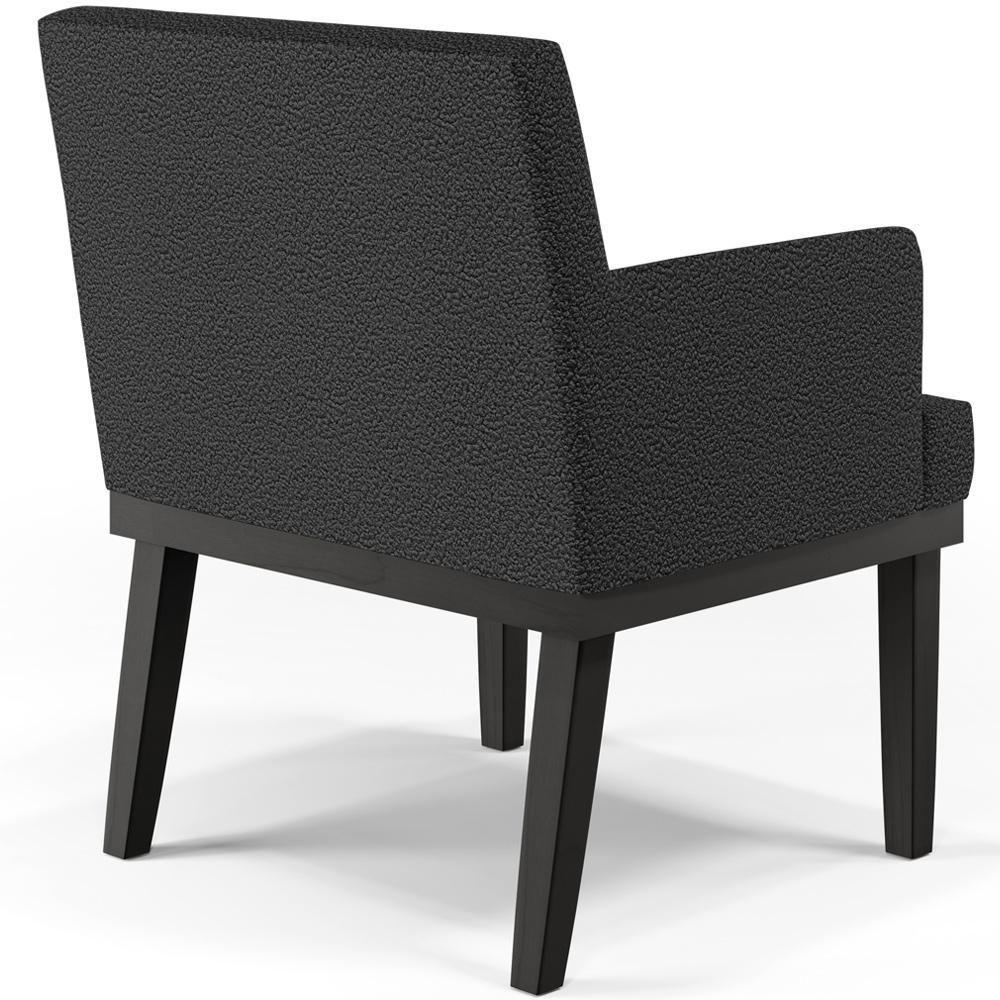 Kit 03 Poltronas Decorativas Sala De Estar Base Preto Beatriz W01 Bouclê Preto - 10