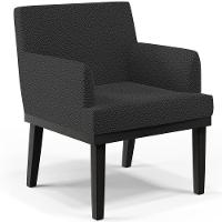 Kit 03 Poltronas Decorativas Sala De Estar Base Preto Beatriz W01 Bouclê Preto