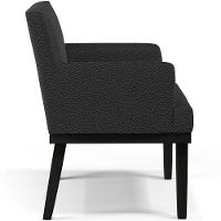 Kit 03 Poltronas Decorativas Sala De Estar Base Preto Beatriz W01 Bouclê Preto - 6