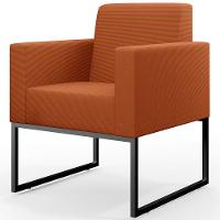 Kit 03 Poltronas Decorativas Sala Base Fixa Metal Helô L02 Tecido Terracota - 3