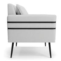 Kit 02 Poltronas Linho Cinza A05 Pés Palito De Ferro Preto - 7