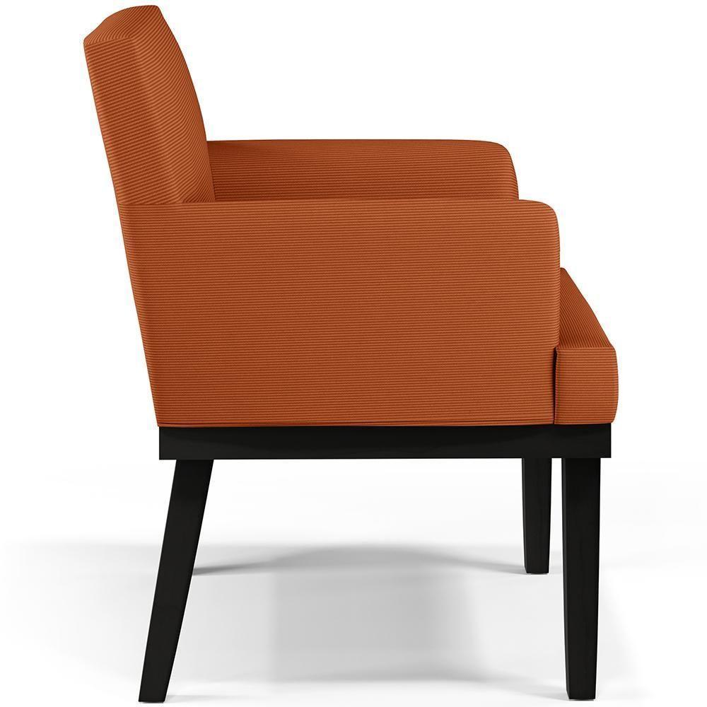 Kit 03 Poltronas Decorativas Sala De Estar Base Preto Beatriz W01 Tecido Terracota - 10