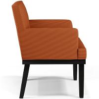 Kit 03 Poltronas Decorativas Sala De Estar Base Preto Beatriz W01 Tecido Terracota - 10