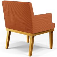 Kit 03 Poltronas Decorativas Sala De Estar Beatriz Base Mel W01 Tecido Terracota - 3