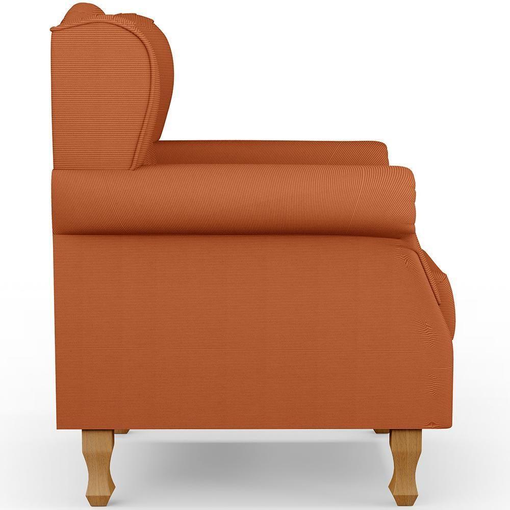 Poltrona De Amamentação Yara P02 Com Puff Paris L02 Tecido Terracota - 2